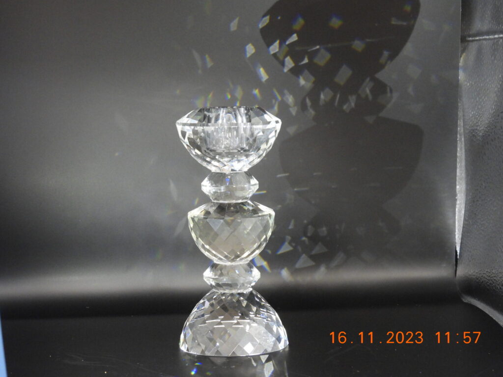 Lead glass candle stick holder
