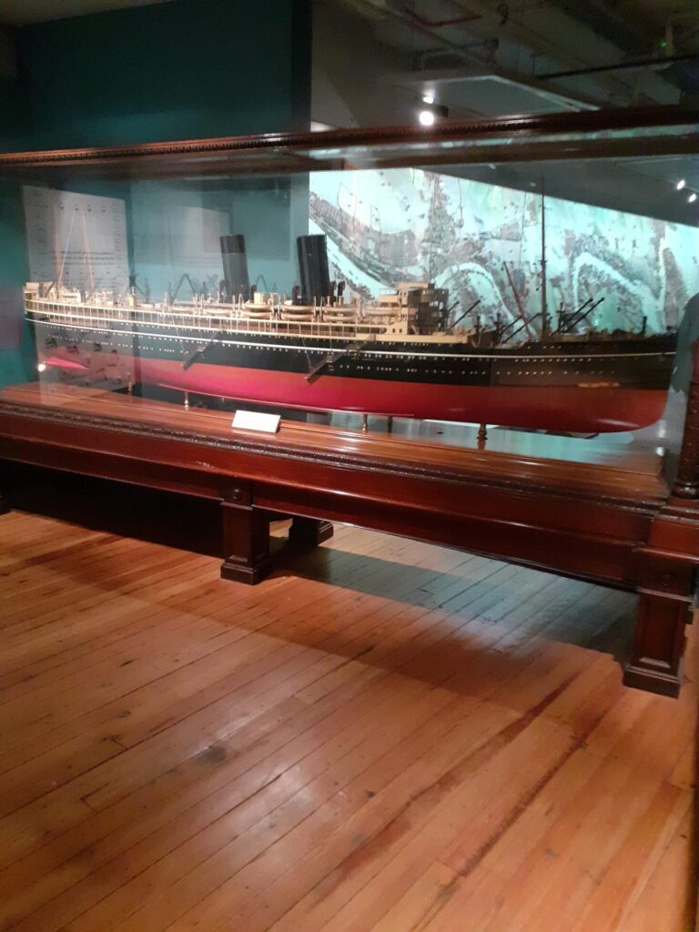 model boat display in museum