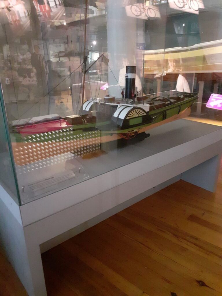 model boat display in museum