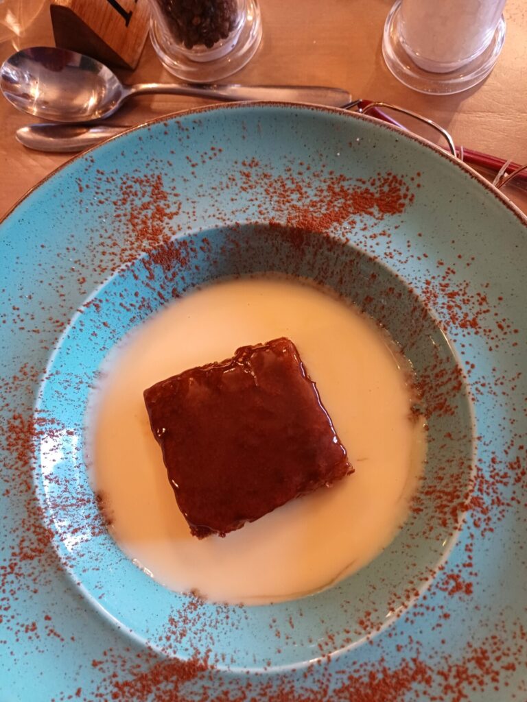 dessert with custard