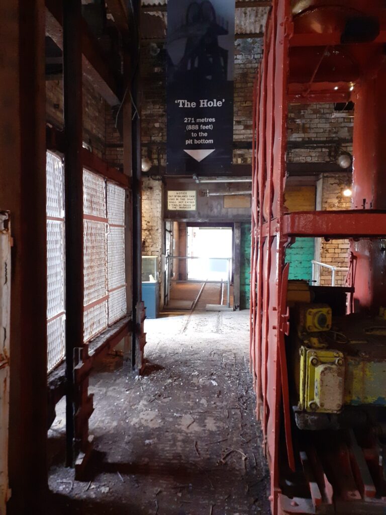 lift shaft at the Woodhorn Mining Museum