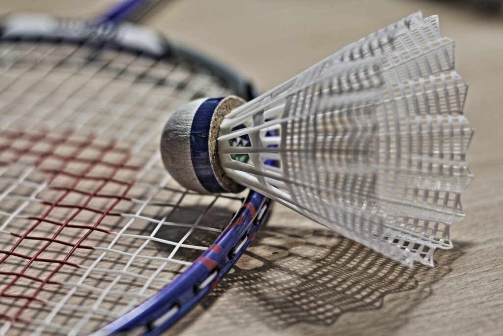 badminton racket and shuttlecock