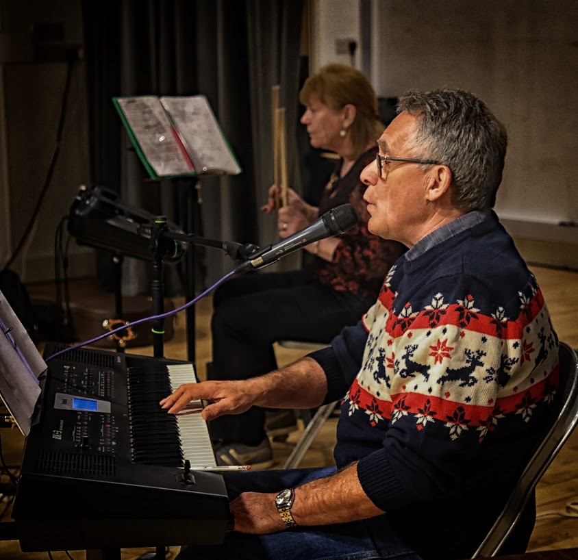 Janie on drums and Gordon on keyboard