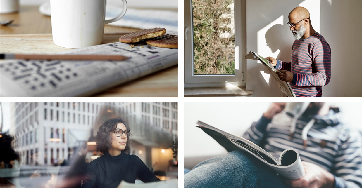 compilation of pictures of people and newspapers